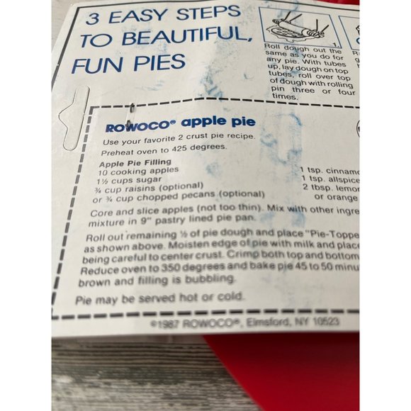 Rowoco vintage 1987 Apple/Cherry and Lattice pie toppers NOS - Picture 4 of 7